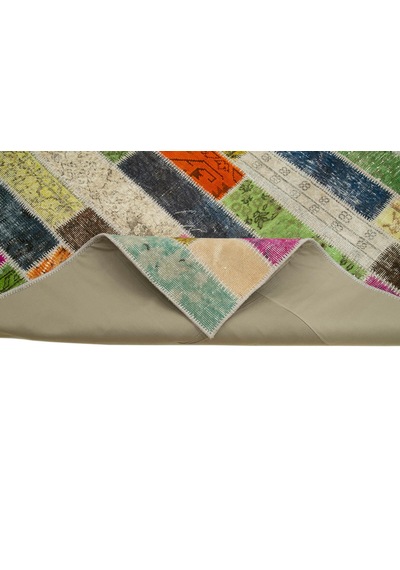 Bespoky Patchwork Modern Çok Renkli Salon Halısı El Dokuma 31038