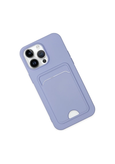 Apple iPhone Uyumlu 14 Pro Kılıf Kelvin Kartvizitli Silikon - Lila Bz8683140425166