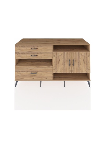 Kronos Konsol 4 Raflı 3 Çekmeceli 2 Kapaklı 176x59x99 Çam-çam Çam-çam