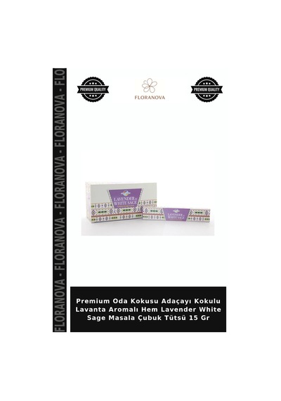 Premium Oda Kokusu Adaçayı Kokulu Lavanta Aromalı Hem Lavender White Sage Masala Çubuk Tütsü 15 Gr