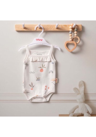 Tiffany Baby & Kids Tiffany Baby Sunny Garden İp Askılı Badi 2410021 Ekru