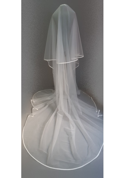 Suzanna Moda Saten Biyeli Çift Kat Taraklı Hayal Tül Gelin Duvağı 2.50 Cm Uzun Kat - 85cm Kısa Kat Krem