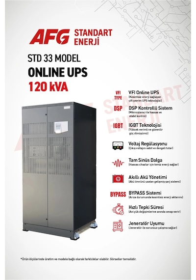 120 Kva Trifaze Online Ups Std 33 Model Kesintisiz Güç Kaynağı