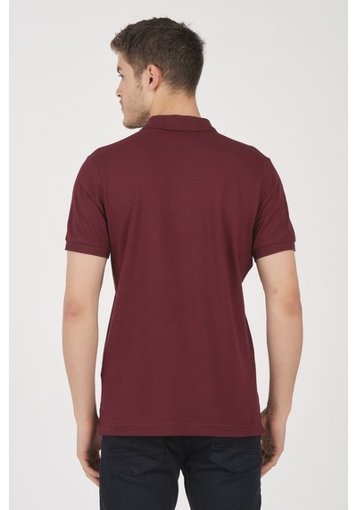 Classıc Pamuk Regular Comfort Erkek Polo Yaka Tişört Koyu Bordo