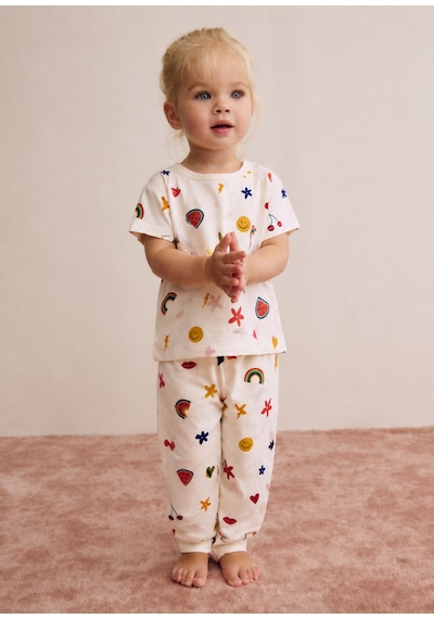 Beniizle Kız Çocuk Pijama Takımı Beyaz
