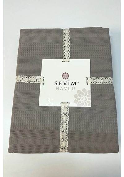 Tek Kişilik Waffle Pike 160x230cm, %100 Pamuk, Petek Tasarım, Gri Renk Gri