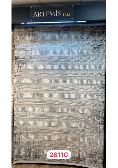 Artemis Halı Karizma 02811c Gri Beyaz Modern Çizgili Halı