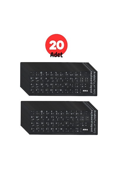 Mn6 Map01 Arapça Klavye Etiketi/silinmez-20 Adet/notebook-pc Uyumlu/arapça Klavye Sticker