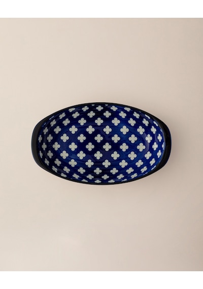 Madame Coco Reve Bleu Raye Oval Tabak - 22 Cm - Mavi/beyaz 8684427225820 Çok Renkli