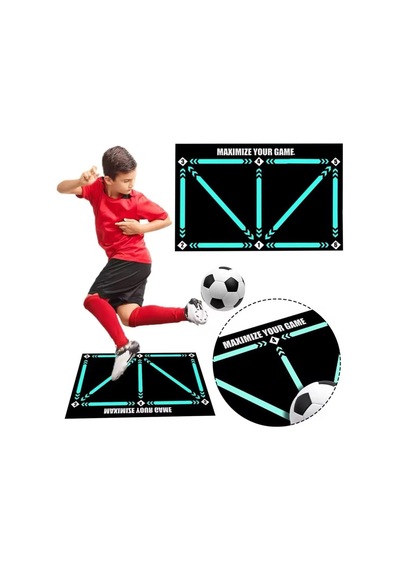 Carmine Carpet 3849 Futbol Eğitim Antrenman Kaymaz Taban Çocuk Oyun Halısı Siyah 60 X 90 Standart