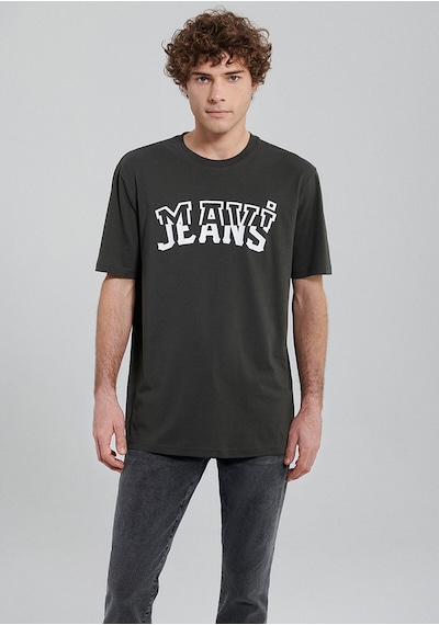 Mavi Jeans Baskılı Gri Tişört Loose Fit / Bol Rahat Kesim 0612008-70090 Gri-70090