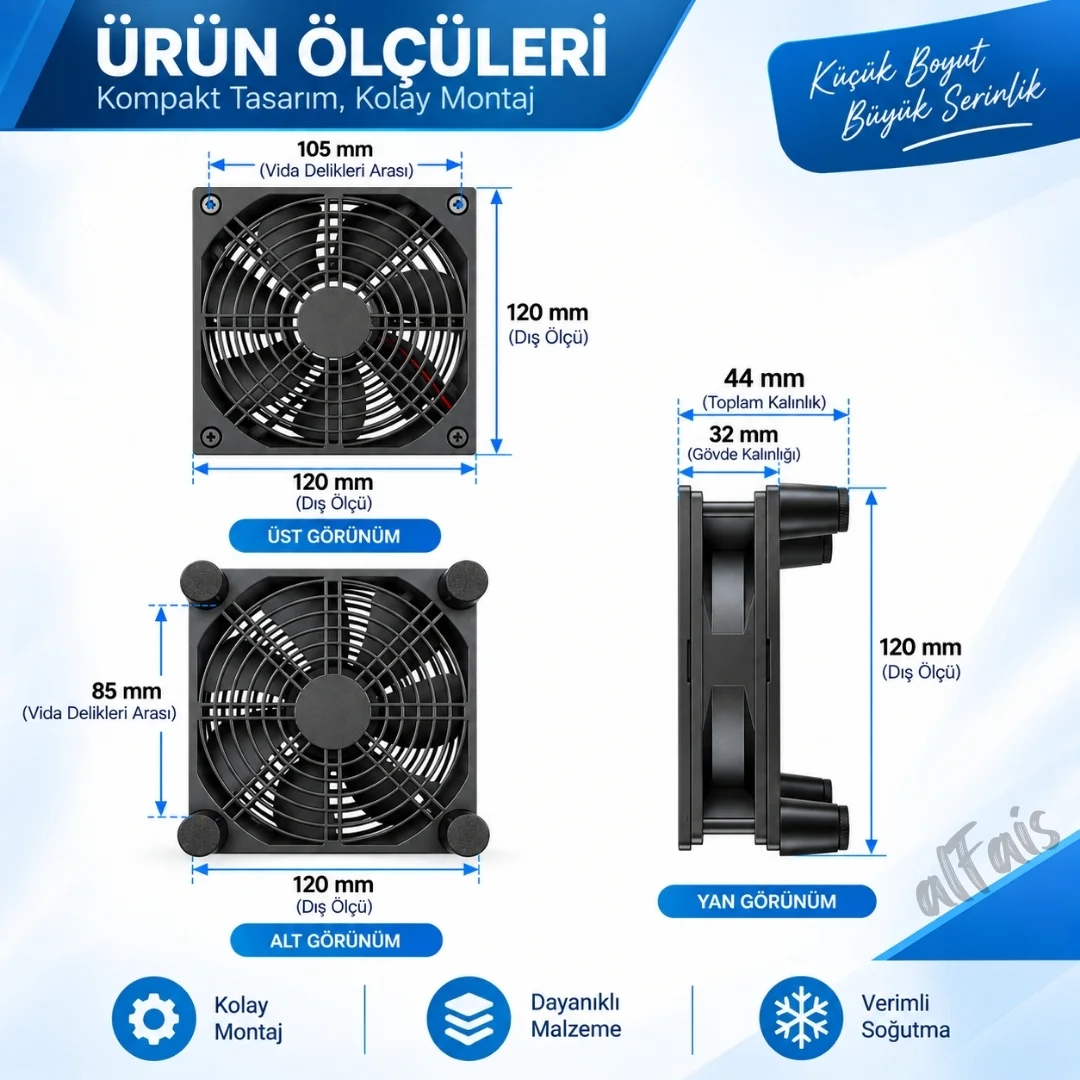 Usb Soğutucu Fan Laptop Modem Konsol Altı Hız Ayarlı 120mm 5v 3 Kademe Aç Kapa Anahtarlı