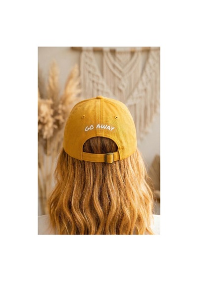 Emybox Hardal Unisex Arkası Baskılı Yıkamalı Pamuk Şapka -arkası Yazılı Ayarlanabilir Eskitme Vintage Kep