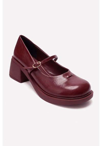 Luvishoes Luanda Bordo Bantlı Kadın Kalın Topuklu Mary Jane Ayakkabı