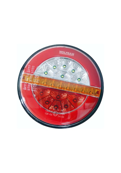 Led Yuvarlak 4 Fonksiyonlu Stop-sinyal-park Lambası 10-30v E9 Belgeli Sol