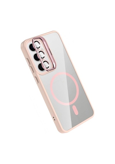 Joko Samsung Galaxy S24 Fe Remim Lensli Magsafe Standlı Kapak - Pembe 0.2M-Çok Renkli