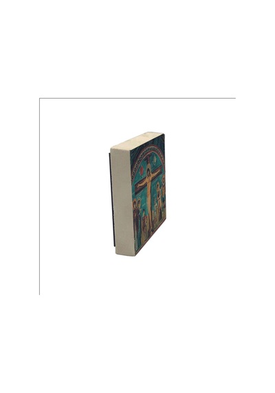 Kapadokya Göreme Karanlık Kilise Freski - İsa Mesih'in Çarmıha Gerilişi Baskılı Taş Magnet 5x5