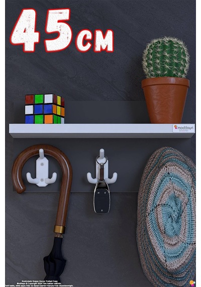 Kedi 9 Kancalı Hol Askısı 3'lü Set 41,4x19 Cm - Şık Tasarım, Çok Amaçlı Düzenleyici Ve Yer Tasarrufu Gri