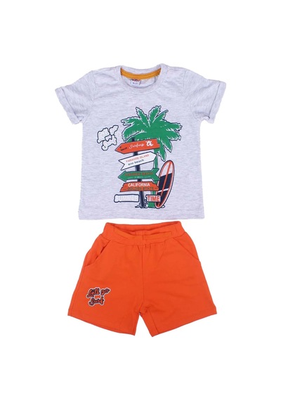Bebegen Erkek Çocuk Gri Turuncu Summer Time Yazılı Tabela Baskılı Şortlu 2'li Takım Çok Renkli Bebegen Erkek Çocuk Gri Turuncu Summer Time Yazılı Tabela Baskılı Şortlu 2'li Takım Çok Renkli