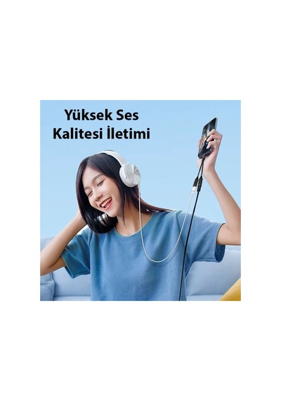 Ally Apple Uyumlu iPhone 15 İçin Type-c Şarj + 3.5mm Kulaklık 2in1 Çevirici Adaptör- 5775 - Karbul8927-1 Siyah
