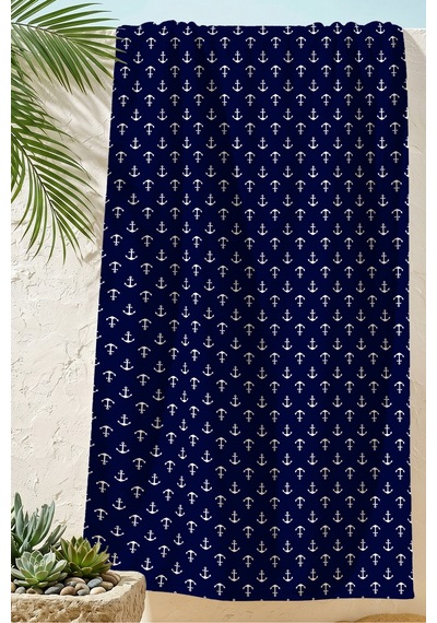 Çapa Marine Lacivert Plaj Havlu Örtüsu - Nautical Beyaz Minimal Hızlı Kuruyan Mikrofiber Havlu Örtü Kumlu Şakayık Çapa Marine Lacivert Plaj Havlu Örtüsu - Nautical Beyaz Minimal Hızlı Kuruyan Mikrofiber Havlu Örtü Kumlu Şakayık