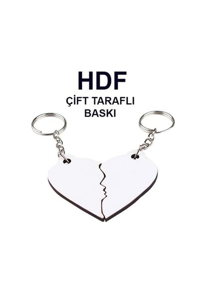 Hdf Çift Taraflı Anahtarlık - Takım Kalp