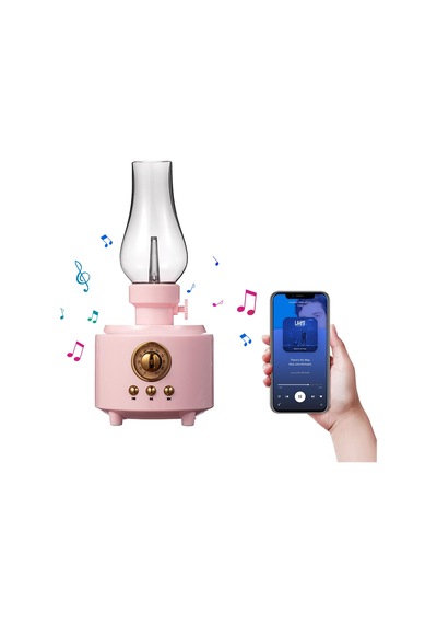 Maiyame Retro Yağ Lambası Şeklinde Bluetooth Hoparlör, Taşınabilir Led Gece Lambası Ve Uyku Ses Makinesi, C210 Pembe Model Çok Renkli