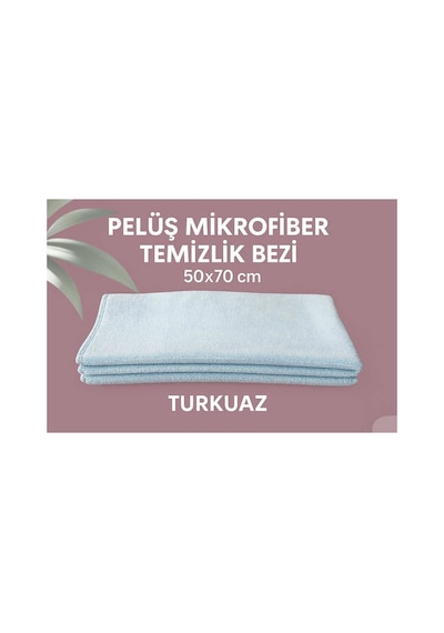 Kadife Mikrofiber Velvet Pelüş 50x70 Turkuaz Temizlik Bezi
