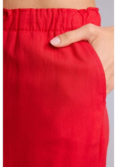 Defacto Wıde Leg Çift Cepli Beli Lastikli Standart Boy Keten Karışımlı Pantolon E1981ax26smrd44 Kırmızı-rd44