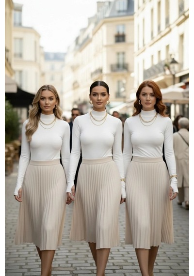 3 Lü Parmak Geçmeli Kadın Body Seti Beyaz