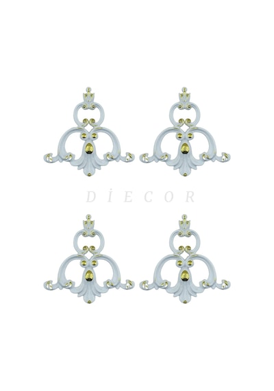 Diecor Dekoratif Polimer Sarı Beyaz, Mobilya, Duvar Ve Tavan Motifi Sarı Beyaz 16 X 16 Model:xa55