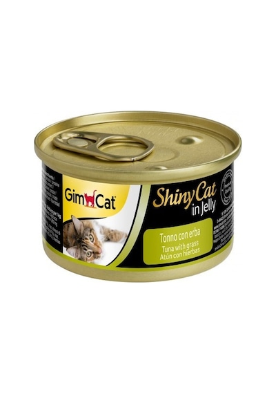 Gimcat ShinyCat Ton Balıklı ve Çimenli Konserve Yetişkin Kedi Maması 70 G