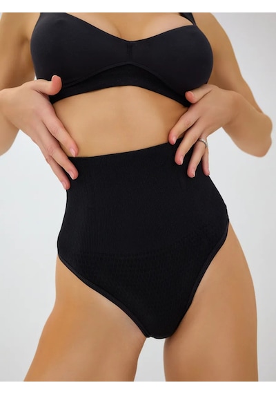 Mabet Bel Bölgesi Etkili Slip Külot Siyah Renk Siyah