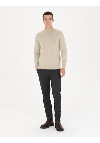 Pierre Cardin Erkek Kum Melanj Triko Kazak 50276162-vr123 Kum Melanj