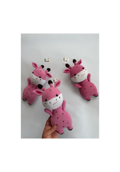 Adenya Sepeti Amigurumi Örgü Zübük Oyun-uyku Akradaşı-28 Cm-soft Pembe Çok Renkli