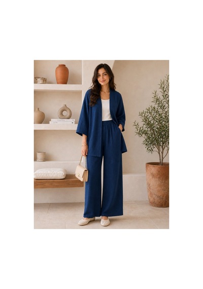 Unika Boutique Kadın Kimono Salaş 2 Li Takım Lacivert