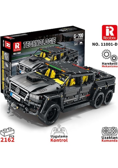 Reobrix Technic 11001-d Mercedes Benz G700 Brabus Araba 6x6 Motor&kumanda Yaratıcı Yapı Blok Seti Building Block 2162parça