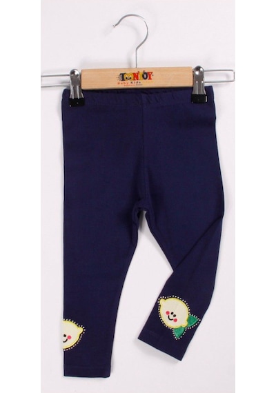 Toontoy Kids Toontoy Kız Bebe Garni Nakışlı Tayt Lacivert