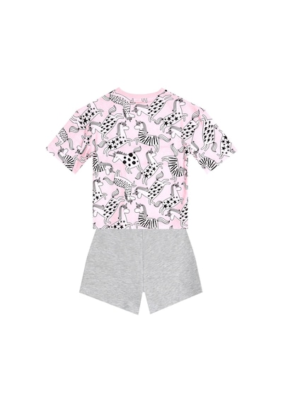 Denokids Mushi Unicorn Gang Kız Çocuk T-shirt Şort Takım Çok Renkli