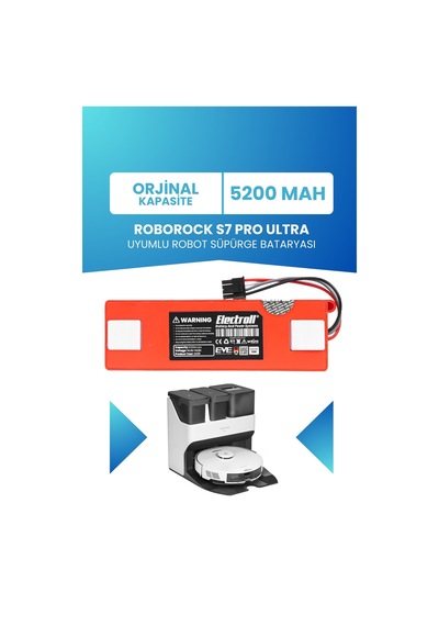 Roborock S7 Pro Ultra Uyumlu Batarya 5200mah Pil Robot Süpürge Bataryası