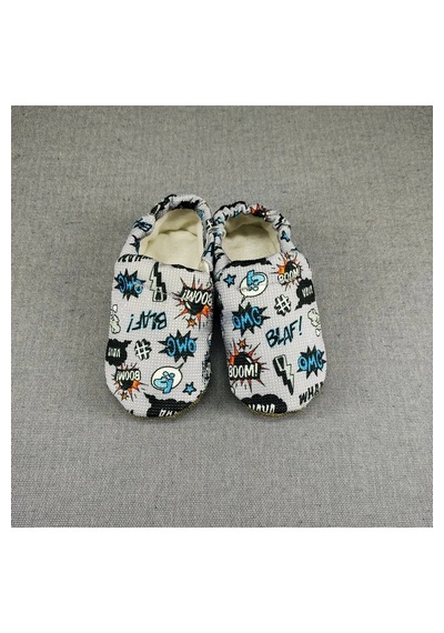 Loove Bebe Bebek Patik Ev Kreş Ayakkabısı Lastikli Ergonomik Tasarım Gri