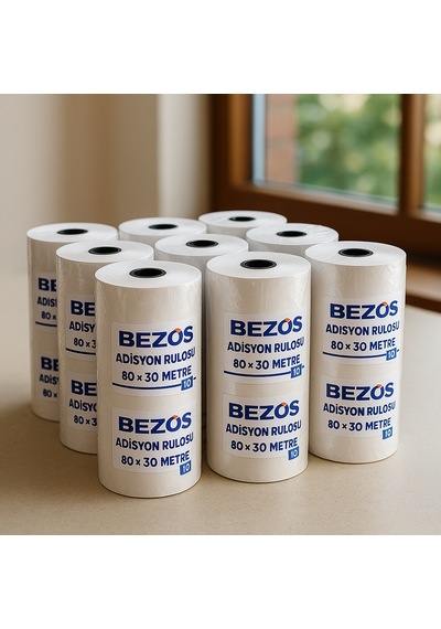 Buradabulabilirsin Bezos 80x30 Mm Adisyon Rulosu Termal Rulo 10 Paket 100 Adet Bbz