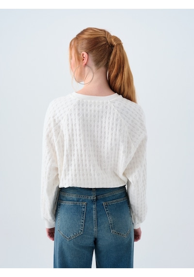 Regular Fit Kadın Sweatshirt Ekru