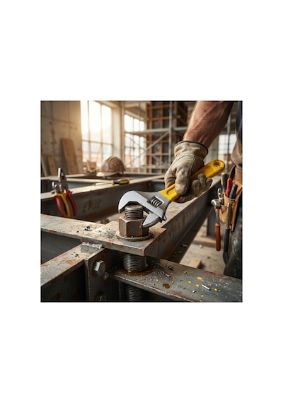 1 Adet Kurbağacık Anahtar 10 İnç 250 Mm Ayarlı Milimetrik Skala Ergonomik Kaymaz Sap Yüksek Karbonlu Çelik Sarı Tesisat Otomotiv Adjustable Wrench