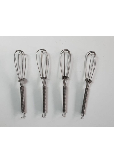 4 Adet Kalaylı Mini Tel Çırpıcı Karıştırıcı 11,5 Cm Çelik Diğer