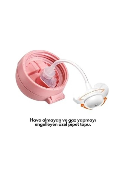 Pipetli Sevimli Arkadaşlar Desenli Çıngıraklı Akıllı Pipet Toplu Tritan Su Matarası Sarı-lacivert Genel