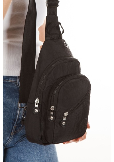 Newısh Polo Accessorıes Unısex Suya Dayanıklı Krınkıl Kumaş Siyah Çapraz Omuz Çantası Günlük,seyahat,okul Siyah