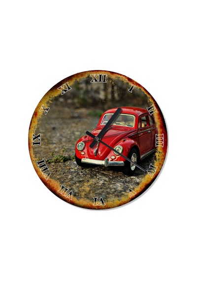 Eski Zeminde Vosvos Akarlı Duvar Saati (408136632) Çok Renkli