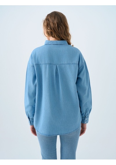 LOFT Regular Fit Kadın Gömlek U.kol Lf2039985 Q1.v1 Denim