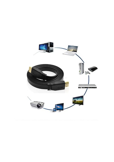Wozlo HDMI Kablo 4K Full HD 3D Destekli Yassı Flat Slim Kablo 10 M